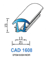 CAD1608N Profil EPDM <br /> 65 Shore <br /> Noir<br />