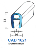 CAD1621N Profil EPDM 
 60 Shore 
 Noir