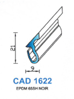 CAD1622N Profil EPDM 
 65 Shore 
 Noir