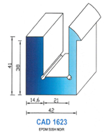 CAD1623N Profil EPDM 
 50 Shore 
 Noir