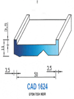 CAD1624N Profil EPDM <br /> 70 Shore <br /> Noir<br />