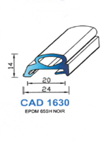 CAD1630N Profil EPDM <br /> 65 Shore <br /> Noir<br />