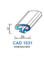 CAD1631N Profil EPDM <br /> 65 Shore <br /> Noir<br />