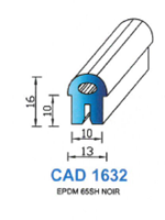 CAD1632N Profil EPDM <br /> 65 Shore <br /> Noir<br />