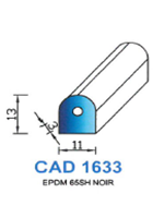 CAD1633N Profil EPDM <br /> 65 Shore <br /> Noir<br />