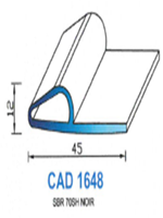 CAD1648N Profil SBR 
 70 Shore 
 Noir