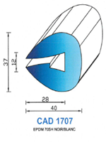 CAD1707N Profil EPDM <br /> 70 Shore <br /> Noir<br />