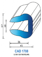 CAD1708B Profil EPDM <br /> 70 Shore <br /> Blanc<br />