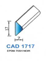 CAD1717N Profil EPDM <br /> 70 Shore <br /> Noir<br />