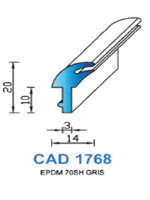 CAD1768G Profil EPDM 
 70 Shore 
 Gris