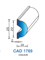 CAD1769B Profil EPDM <br /> 70 Shore <br /> Blanc<br />