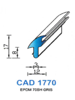 CAD1770G Profil EPDM <br /> 70 Shore <br /> Gris<br />