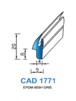CAD1771G Profil EPDM <br /> 65 Shore <br /> Gris<br />