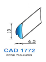 CAD1772N Profil EPDM <br /> 70 Shore <br /> Noir<br />