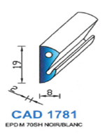 CAD1781C Profil EPDM <br /> 70 Shore <br /> Couleur<br />