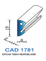 CAD1781N Profil EPDM <br /> 70 Shore <br /> Noir<br />