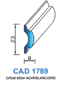 CAD1789B Profil EPDM <br /> 65 Shore <br /> Blanc<br />