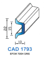 CAD1793C Profil EPDM <br /> 70 Shore <br /> Couleur<br />