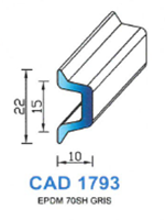 CAD1793G Profil EPDM <br /> 70 Shore <br /> Gris<br />