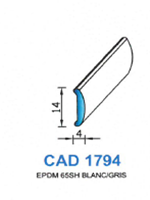 CAD1794G Profil EPDM <br /> 65 Shore <br /> Gris<br />