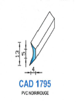 CAD1795C Profil PVC <br /> Rouge<br />