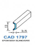 CAD1797G Profil EPDM <br /> 65 Shore <br /> Gris<br />