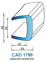 CAD1798B Profil EPDM <br /> 65 Shore <br /> Blanc<br />