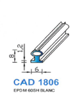 CAD1806B Profil EPDM 
 60 Shore 
 Blanc