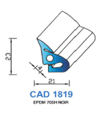 CAD1819N Profil EPDM <br /> 70 Shore <br /> Noir<br />