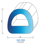 CAD1838N Profil EPDM <br /> 50 Shore <br /> Noir<br />