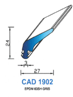 CAD1902G Profil EPDM <br /> 60 Shore <br /> Gris<br />