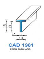CAD1981N Profil EPDM <br /> 70 Shore <br /> Noir<br />