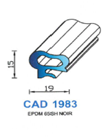 CAD1983N Profil EPDM <br /> 65 Shore <br /> Noir<br />