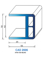 CAD2006B Profil EPDM <br /> 70 Shore <br /> Blanc<br />