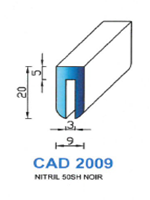 CAD2009N Profil NBR <br /> 50 Shore <br /> Noir<br />