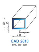 CAD2010N Profil EPDM <br /> 50 Shore <br /> Noir<br />