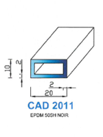 CAD2011N Profil EPDM <br /> 50 Shore <br /> Noir<br />