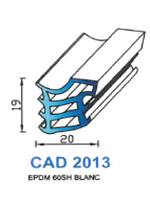 CAD2019N Profil EPDM <br /> 65 Shore <br /> Noir<br />