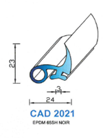 CAD2021N Profil EPDM <br /> 65 Shore <br /> Noir<br />