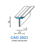 CAD2023B Profil EPDM <br /> 70 Shore <br /> Blanc<br />
