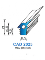 CAD2025N Profil EPDM <br /> 60 Shore <br /> Noir<br />