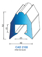 CAD2108B Profil EPDM 
 70 Shore 
 Blanc