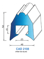 CAD2108B Profil EPDM <br /> 70 Shore <br /> Blanc<br />