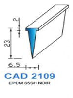 CAD2109N Profil EPDM <br /> 65 Shore <br /> Noir<br />