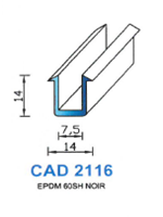 CAD2116N Profil EPDM <br /> 60 Shore <br /> Noir<br />