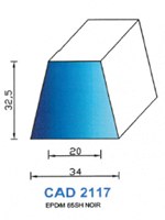 CAD2117N Profil EPDM <br /> 65 Shore <br /> Noir<br />