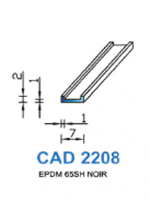 CAD2208N Profil EPDM 
 65 Shore 
 Noir