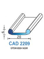 CAD2209N Profil EPDM <br /> 65 Shore <br /> Noir<br />