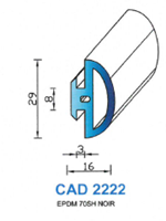 CAD2222N Profil EPDM <br /> 70 Shore <br /> Noir<br />