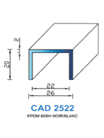 CAD2522B Profil EPDM 
 60 Shore 
 Blanc
